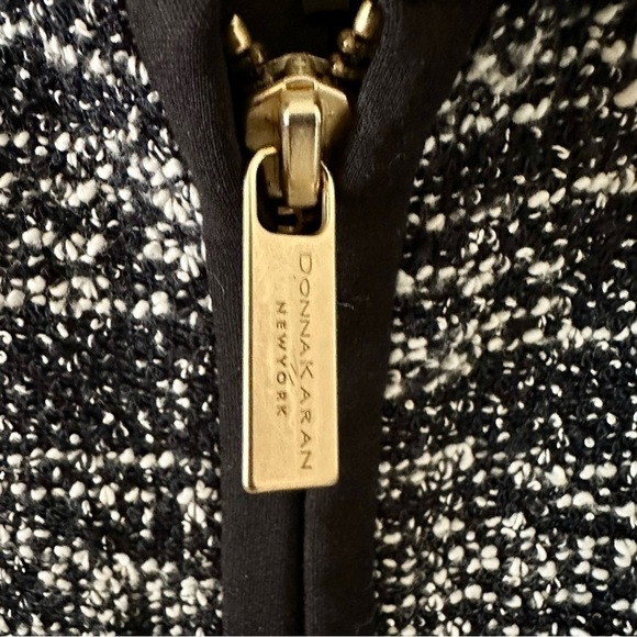 Y2K Donna Karan Womens 8 fitted minimalist jacket black boucle - Picture 4 of 12